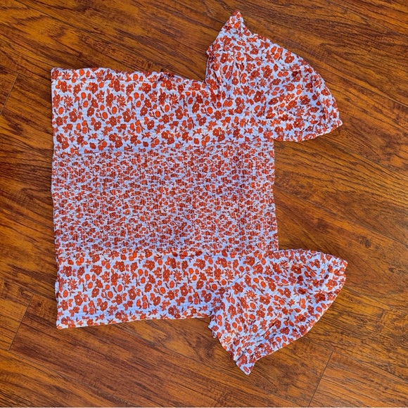 NWOT Madewell Button-Front Smocked-Back Top in Piccola Floral 8 Medium - Picture 6 of 7